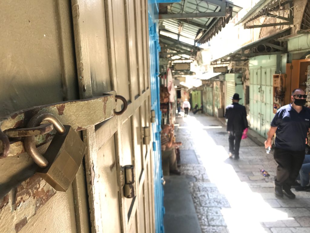 The market stalls of Jerusalem shuttered their doors